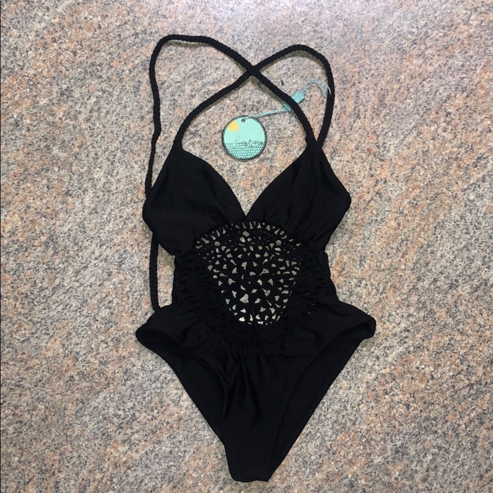 Frankies Bikinis Black One-piece Size XS